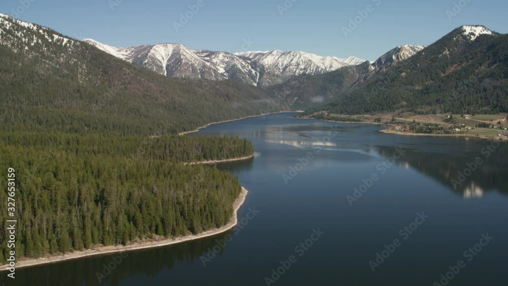 Hebgen Lake near Yellowstone National Park sits below the Henry's Lake mountains Hebgen Lake near Yellowstone National Park sits below the Henry's Lake mountains