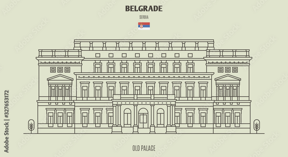 Old palace in Berlgrade, Serbia. Landmark icon