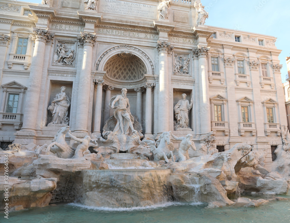 famous fountain of TREVI in Rome in Central Italy