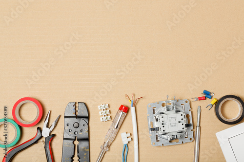 electrical equipment on cardboard