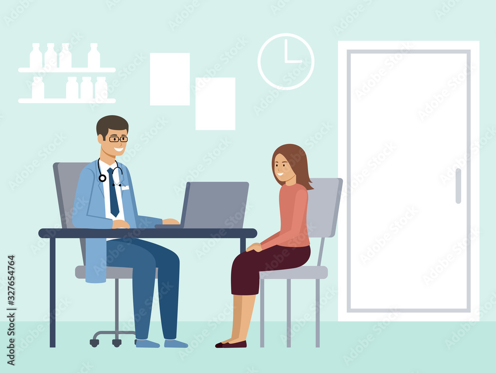 Fototapeta premium Medical consultation. Diagnosis of a patient by a doctor