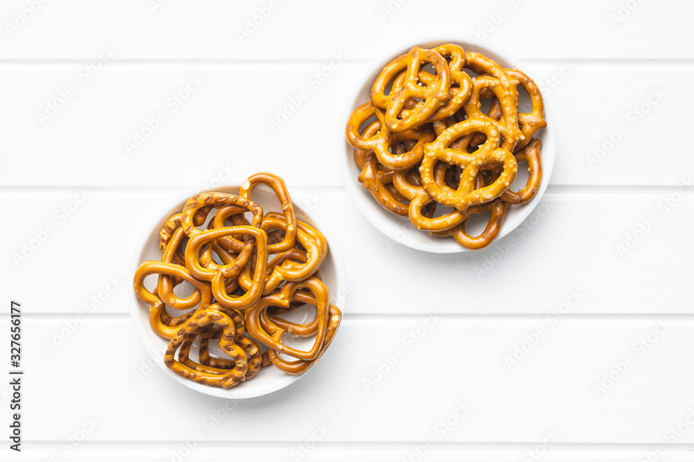 Crispy pretzels shape heart. Tasty snack. Crispy pretzels shape heart. Tasty snack.