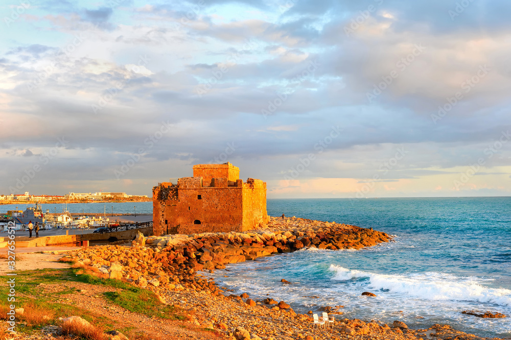 Paphos Harbour Castle, seascape, Cyprus
