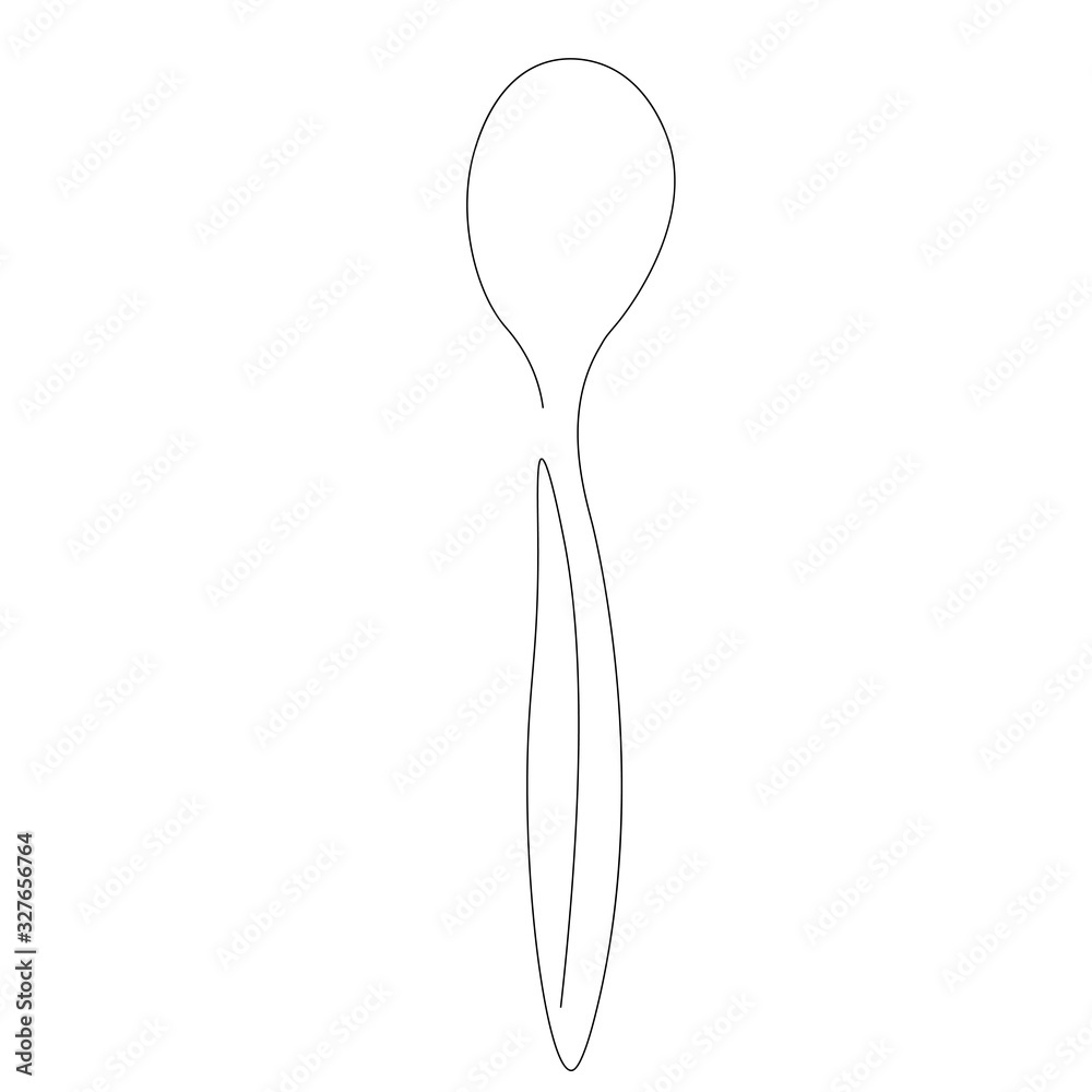 Spoon silhouette outline vector illustration Stock Vector Adobe Stock