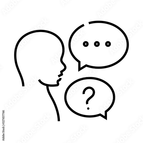 Speaking line icon, concept sign, outline vector illustration, linear symbol.