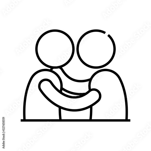 Supporting collegues line icon, concept sign, outline vector illustration, linear symbol.