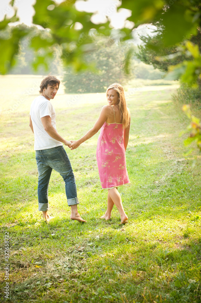Happy young couple in love enjoying a summer day Happy young couple in love enjoying a summer day