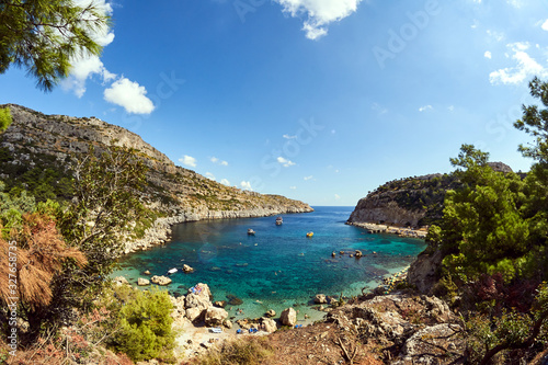 Anthony Quinn Bay on the island of Rhodes, Greece .