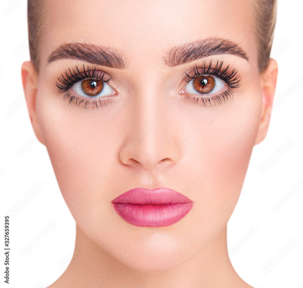 Beautiful bright blonde woman with expressive look. Beautiful bright blonde woman with expressive look.