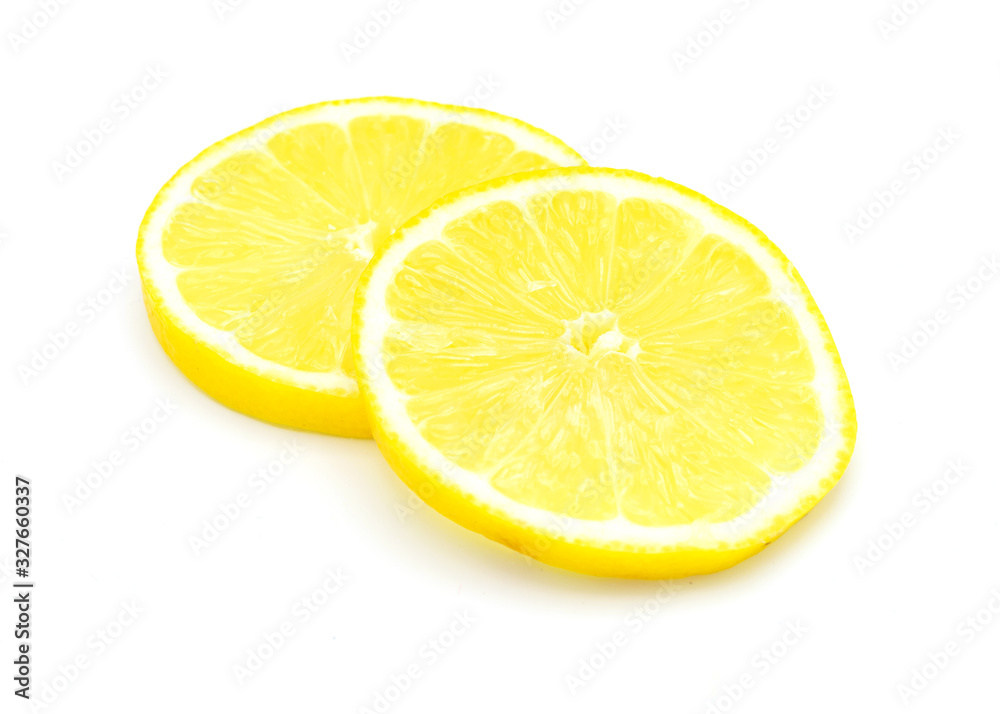 Lemon slices isolated on a white background