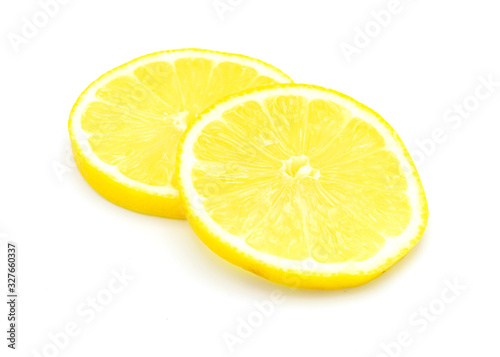 Lemon slices isolated on a white background