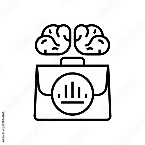 Suitcase documentary line icon, concept sign, outline vector illustration, linear symbol.