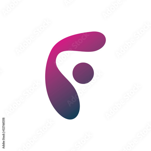 letter f creative color shape fluid logo design