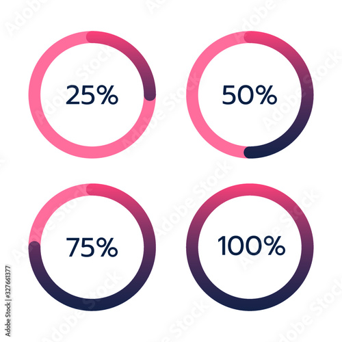 Circular progress loading bar. Vector Progress Rings.