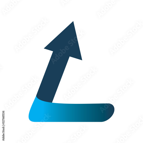 letter l blue arrow logo design