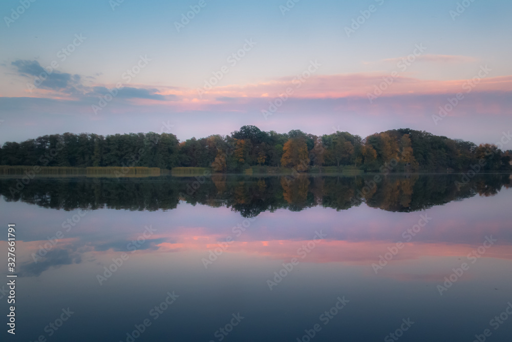 Sunset over the Raczyńskie Lake