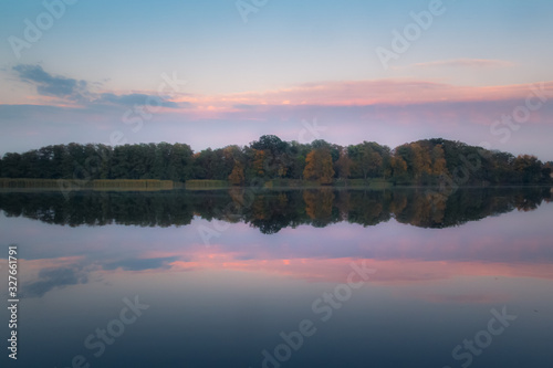 Sunset over the Raczyńskie Lake