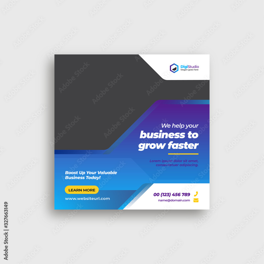 Obraz premium Corporate web banner or flyer social media post template
