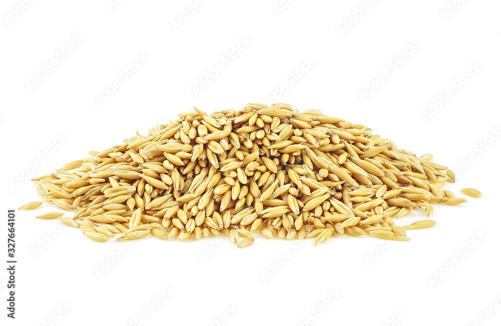 Pile of oat grains isolated on a white background Pile of oat grains isolated on a white background