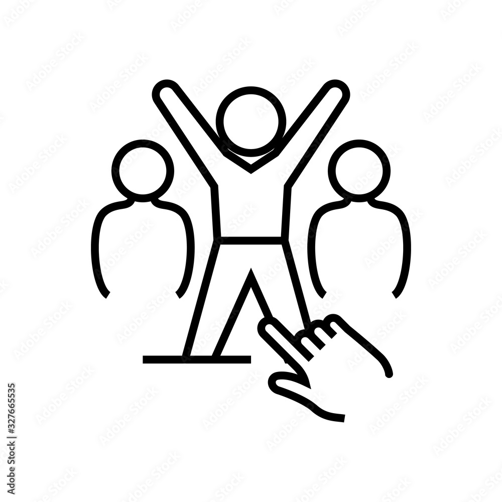 Sucessful employee line icon, concept sign, outline vector illustration, linear symbol. Sucessful employee line icon, concept sign, outline vector illustration, linear symbol.