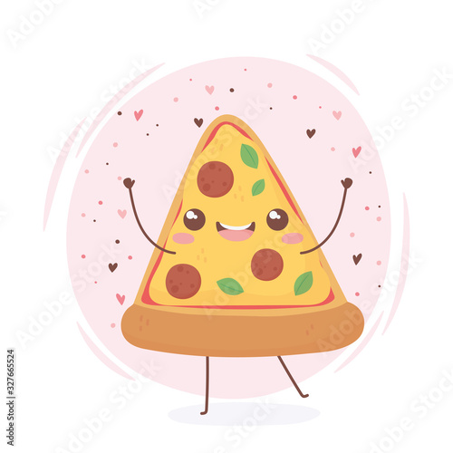 pizza kawaii food cartoon character design
