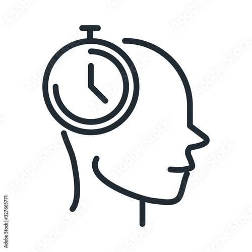 alzheimers disease neurological brain time line style icon