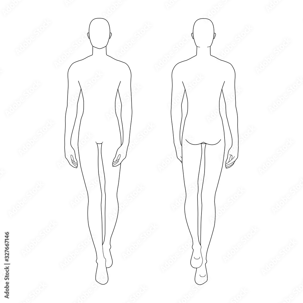 Fashion template of walking men. Fashion template of walking men.