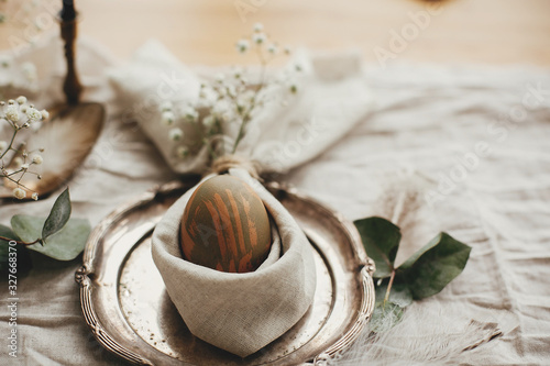 Canvas Print Rustic Easter table decorations