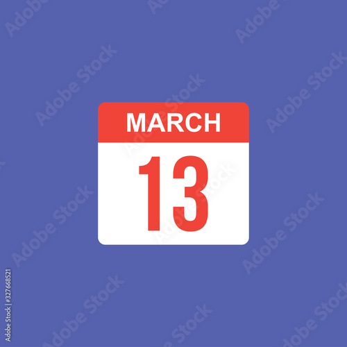 calendar - March 13 icon illustration isolated vector sign symbol