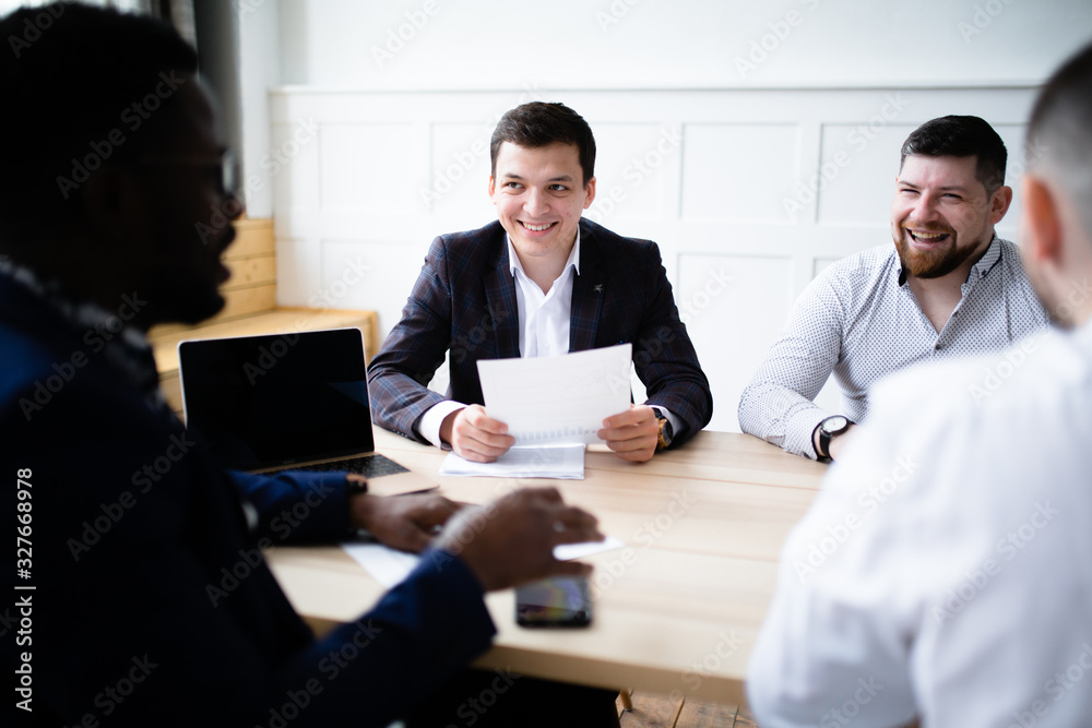 African businessman presents new project to increase sales African businessman presents new project to increase sales