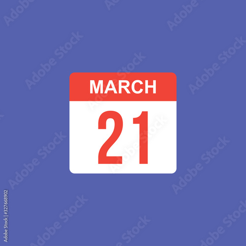 calendar - March 21 icon illustration isolated vector sign symbol