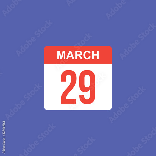 calendar - March 29 icon illustration isolated vector sign symbol