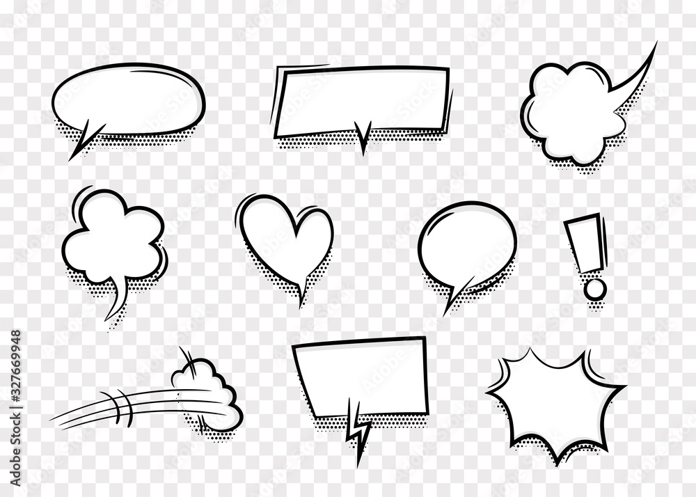 Fototapeta Speech bubble for comic text isolated background