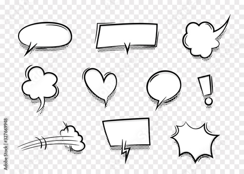 Fototapeta Speech bubble for comic text isolated background