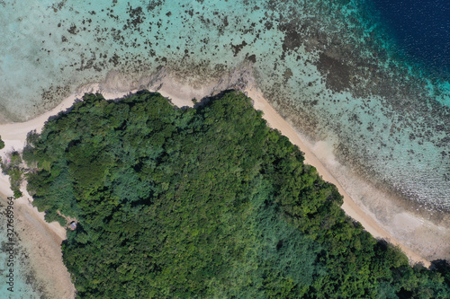 Aerial view of Ditaytayan island in Coron, Palawan, Philippines