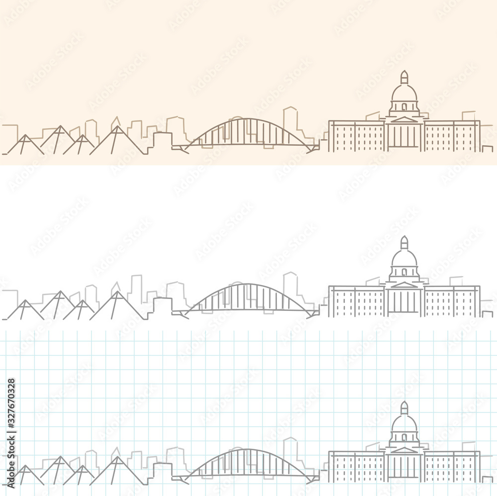Edmonton Hand Drawn Profile Skyline Edmonton Hand Drawn Profile Skyline