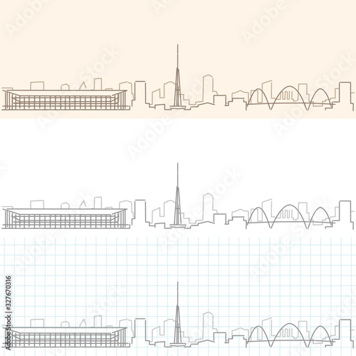Brasilia Hand Drawn Profile Skyline