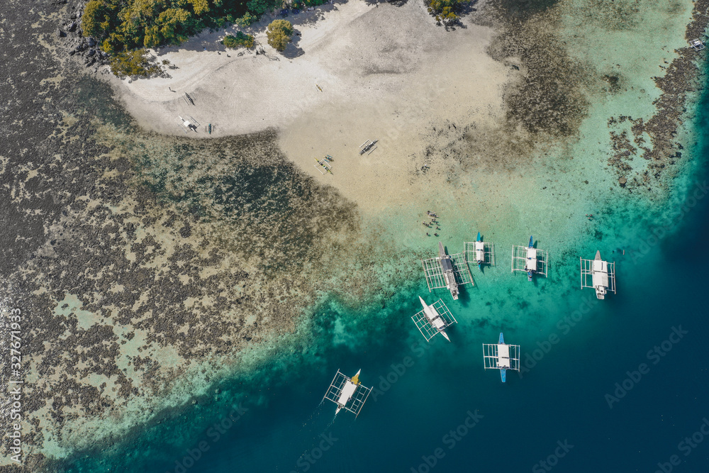 Fototapeta premium Aerial view of Coron island in Palawan, Philippines