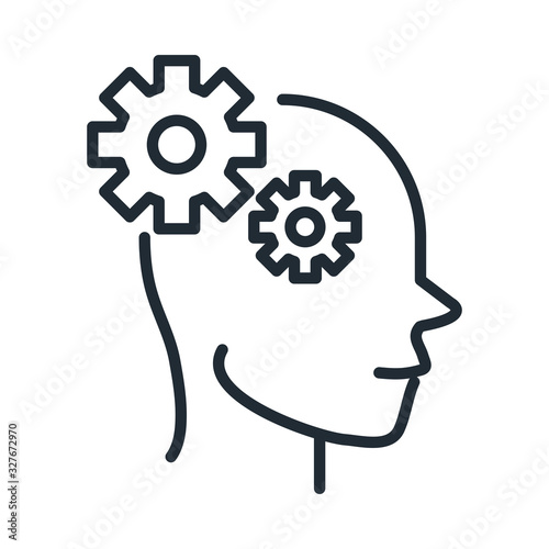 alzheimers disease neurological brain cognition line style icon