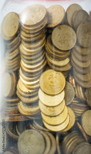 coin on box photo