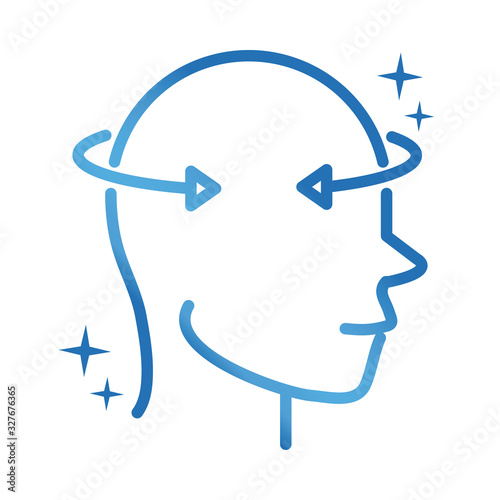 alzheimers disease neurological brain incoordination gradient line icon