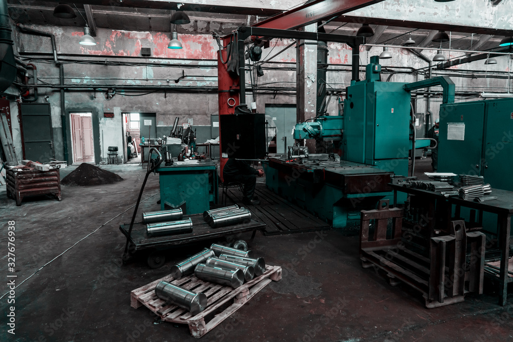 Fototapeta premium Industry factory iron works steel and machine