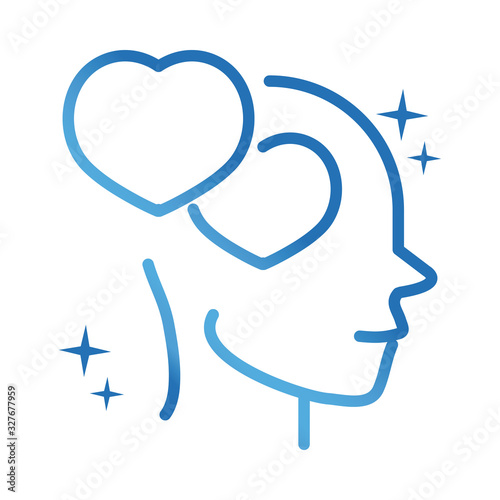 alzheimers disease neurological brain feeling gradient line icon