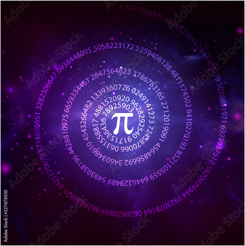Pi day. Science Space Illustration. Iinfinitely concept