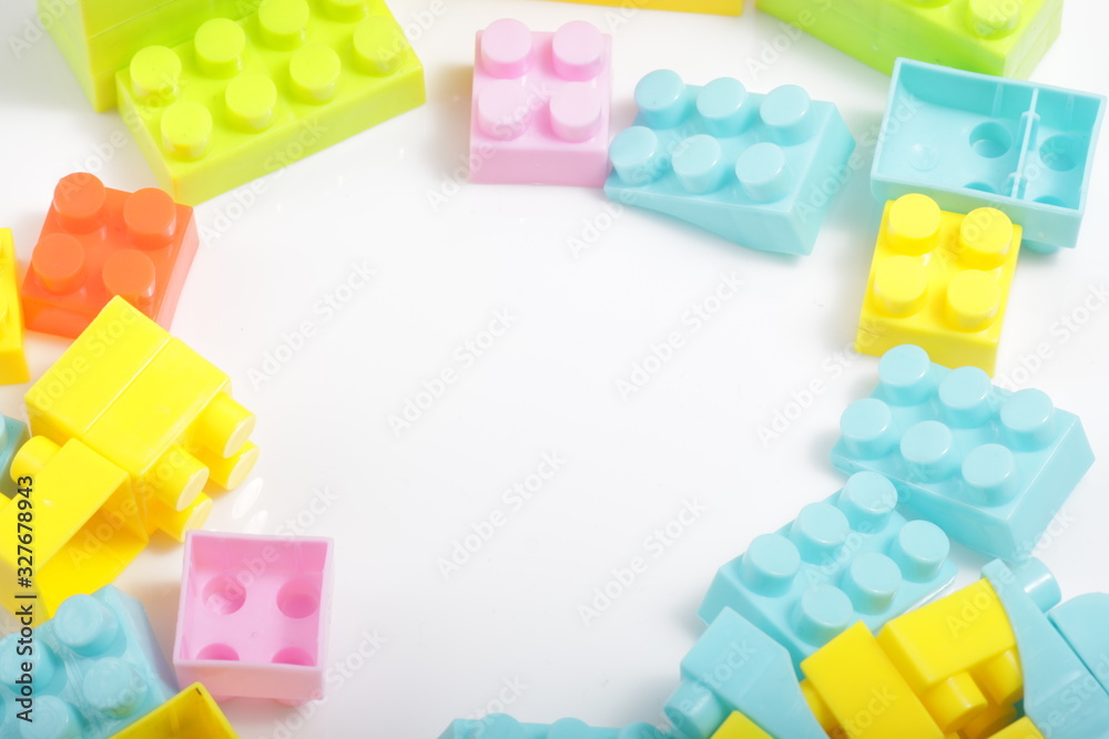 Obraz premium multi color plastic bricks toys for kids