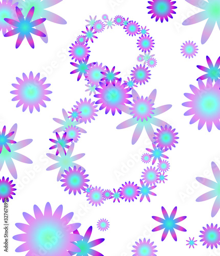 8 March, Women Day vibrant gradient gift card