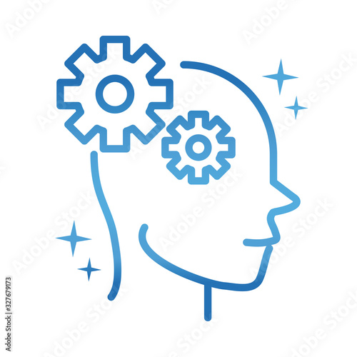 alzheimers disease neurological brain cognition gradient line icon