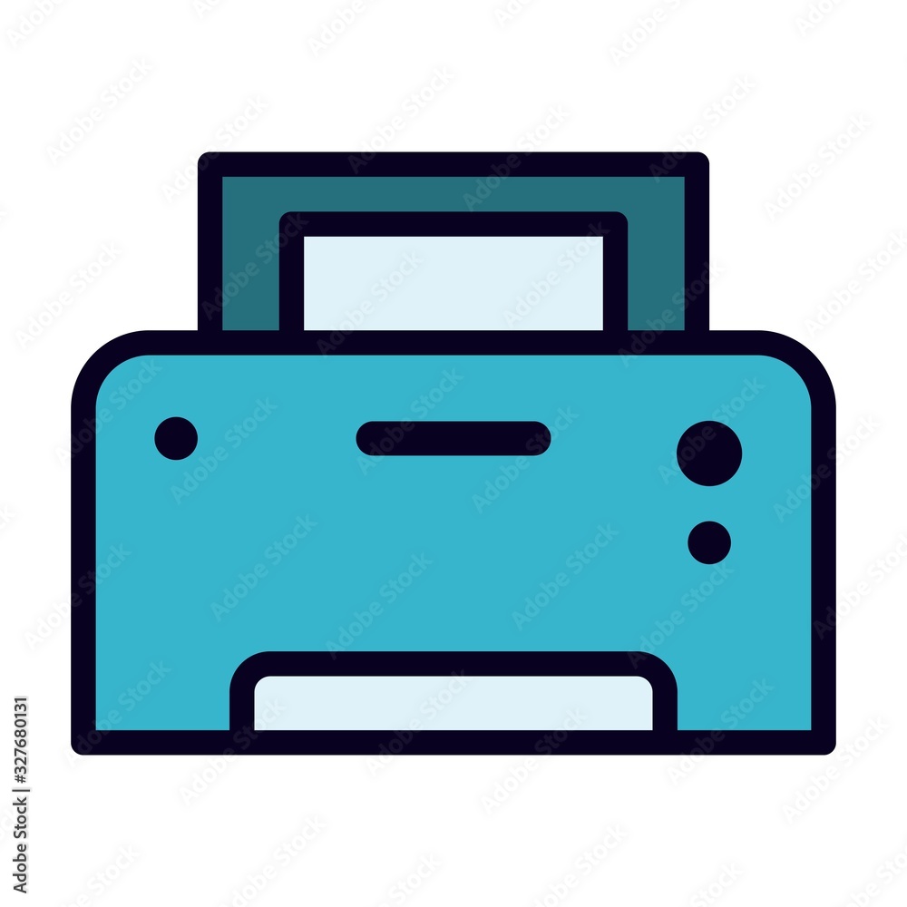 Printer icon in flat style. Fax machine symbol. Perfect illustration for website and mobile app designs. Printer icon in flat style. Fax machine symbol. Perfect illustration for website and mobile app designs.