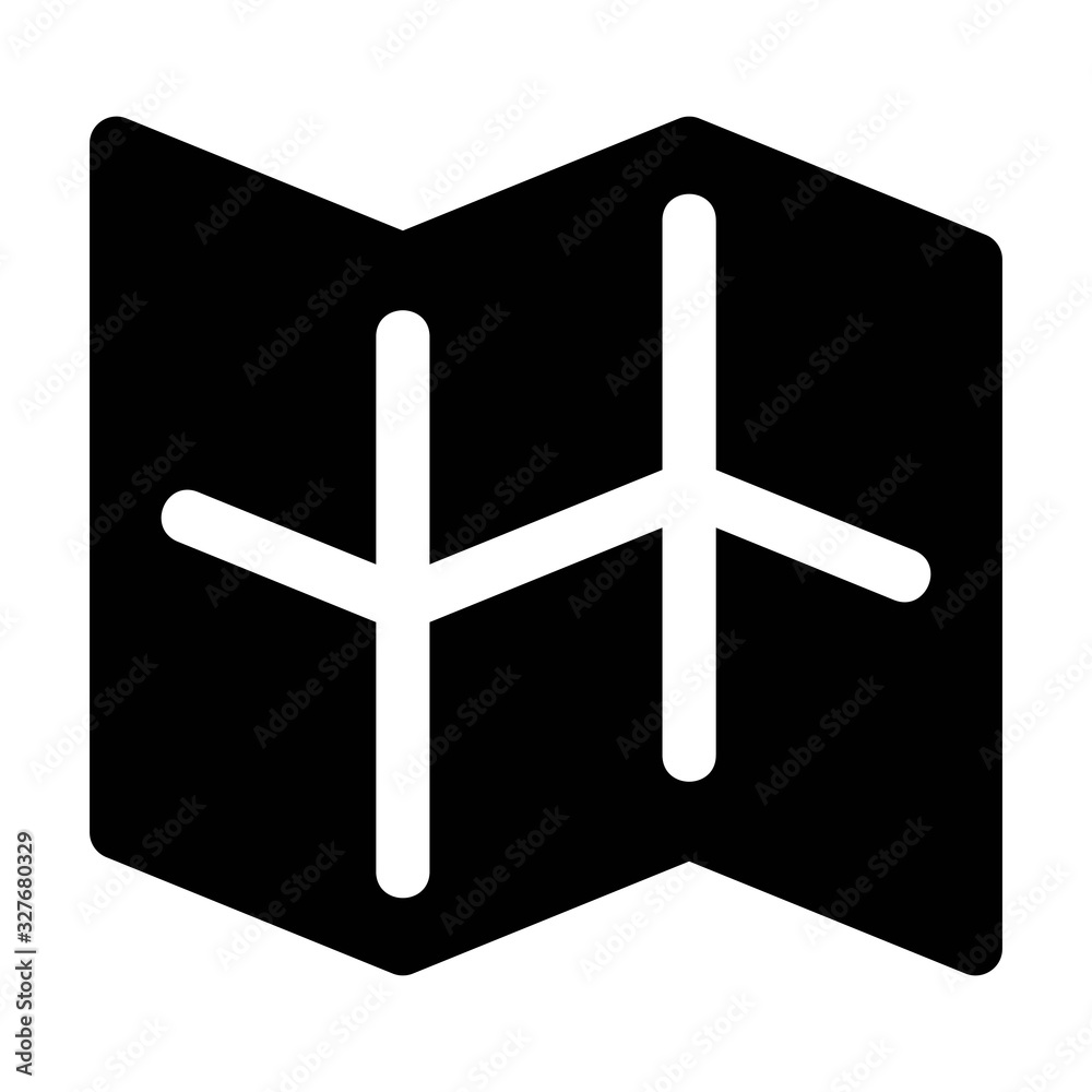 Obraz premium City map icon in solid line style.