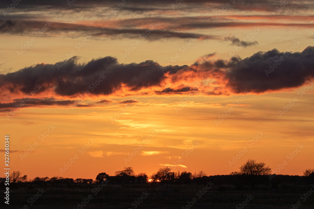 Sunset over Alvaret on Oland, Southern Sweden.